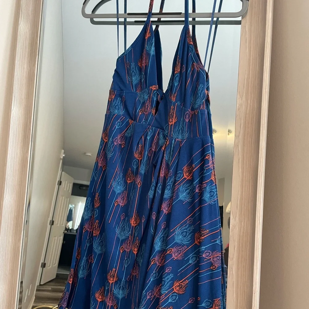FREE PEOPLE XS SKATER BLUE CUT OUT MINI DRESS - Picture 3 of 3